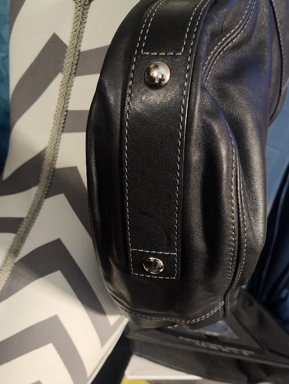 Coach Zoe Vintage Black Leather Hobo Bag with Silver Hardware Pristine Condition